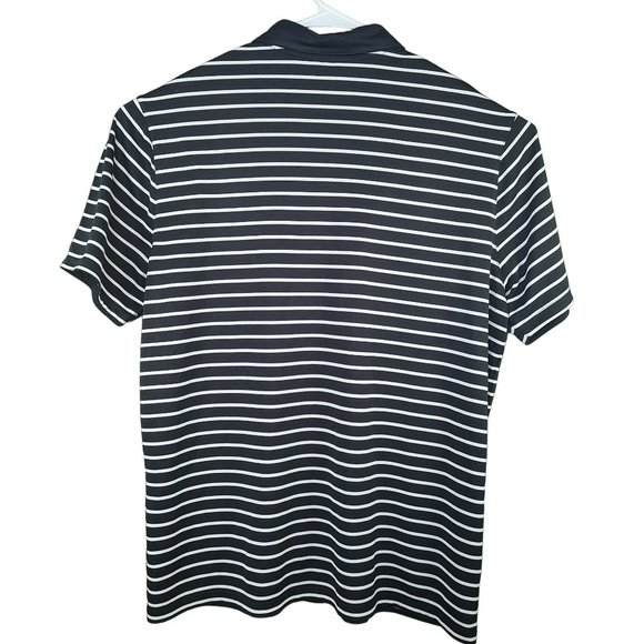 Nike Golf Standard Fit Mens Sz XL Dri-Fit Golf Polo Shirt Black White Stripes - Picture 2 of 8